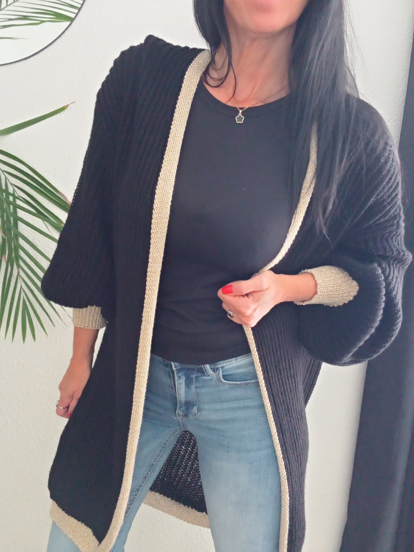 Gilet oversize noir