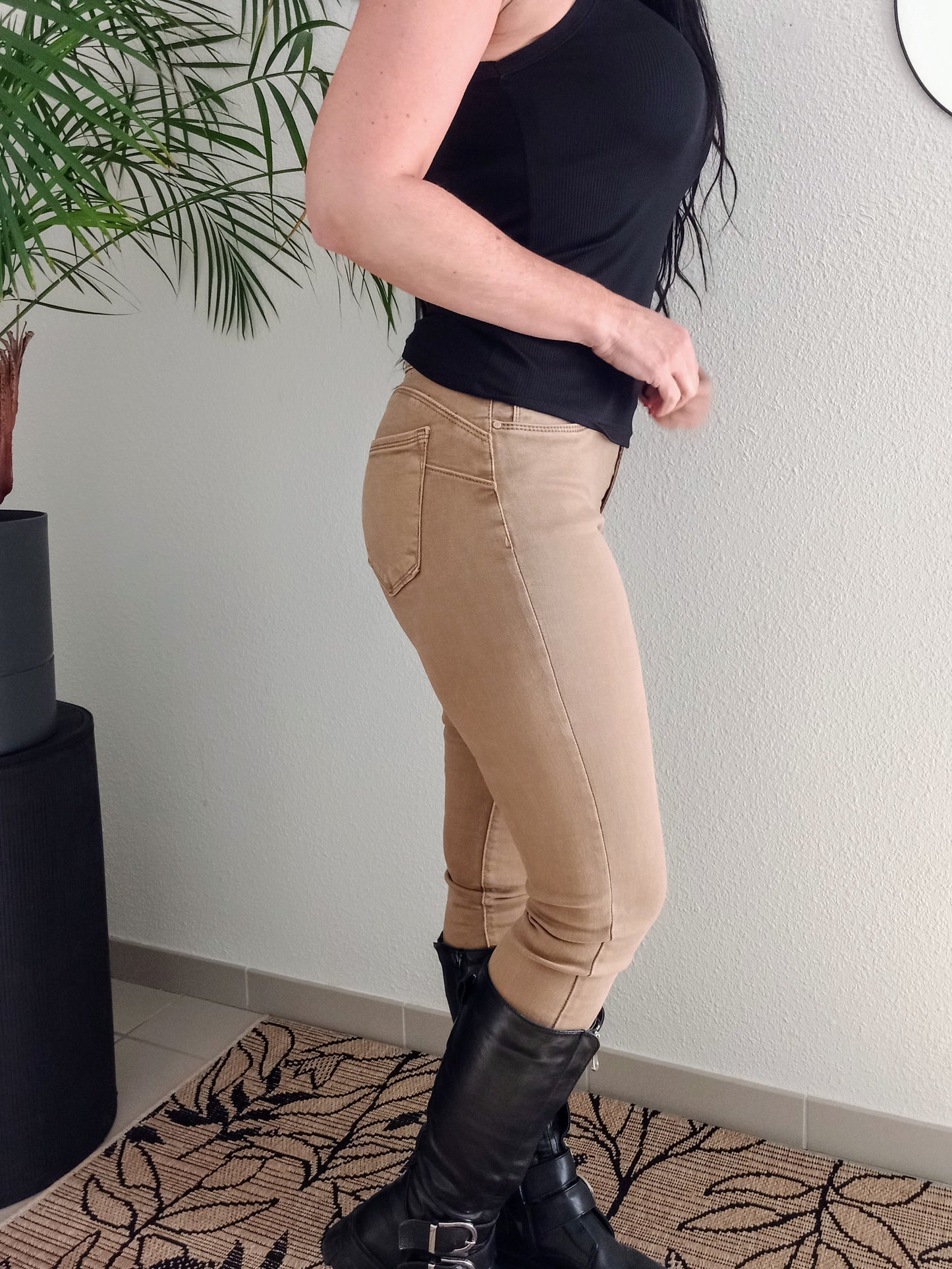 Pantalon slim beige