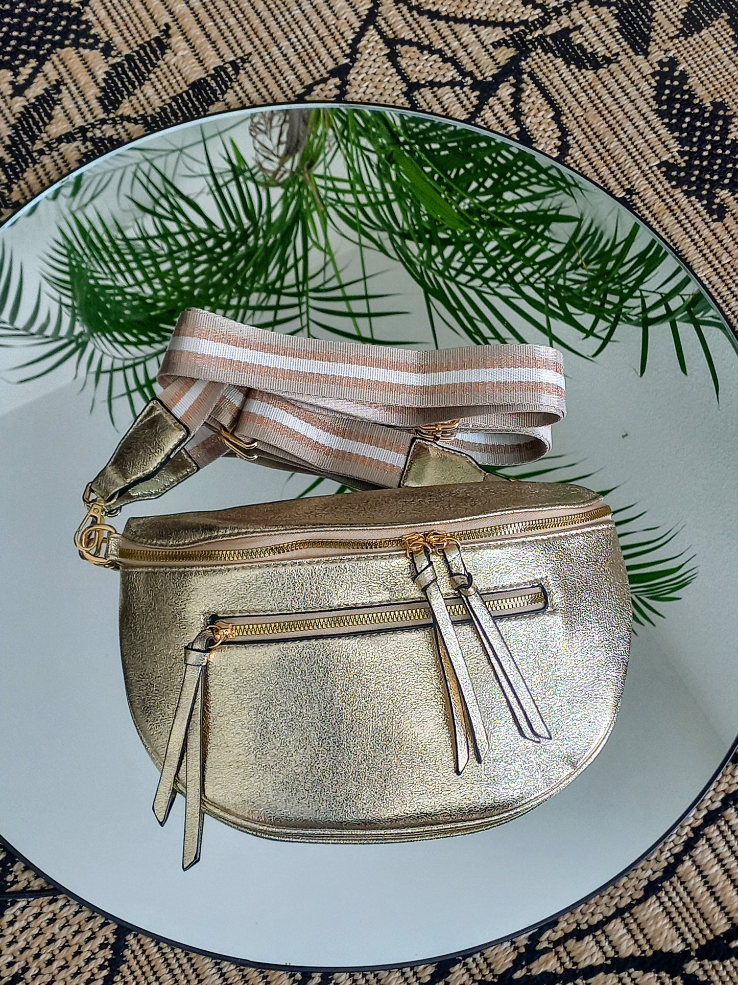 Sac banane doré métallisé