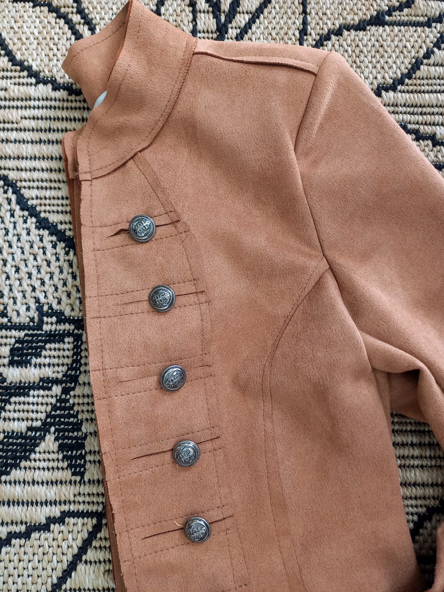 Veste officier suédine camel