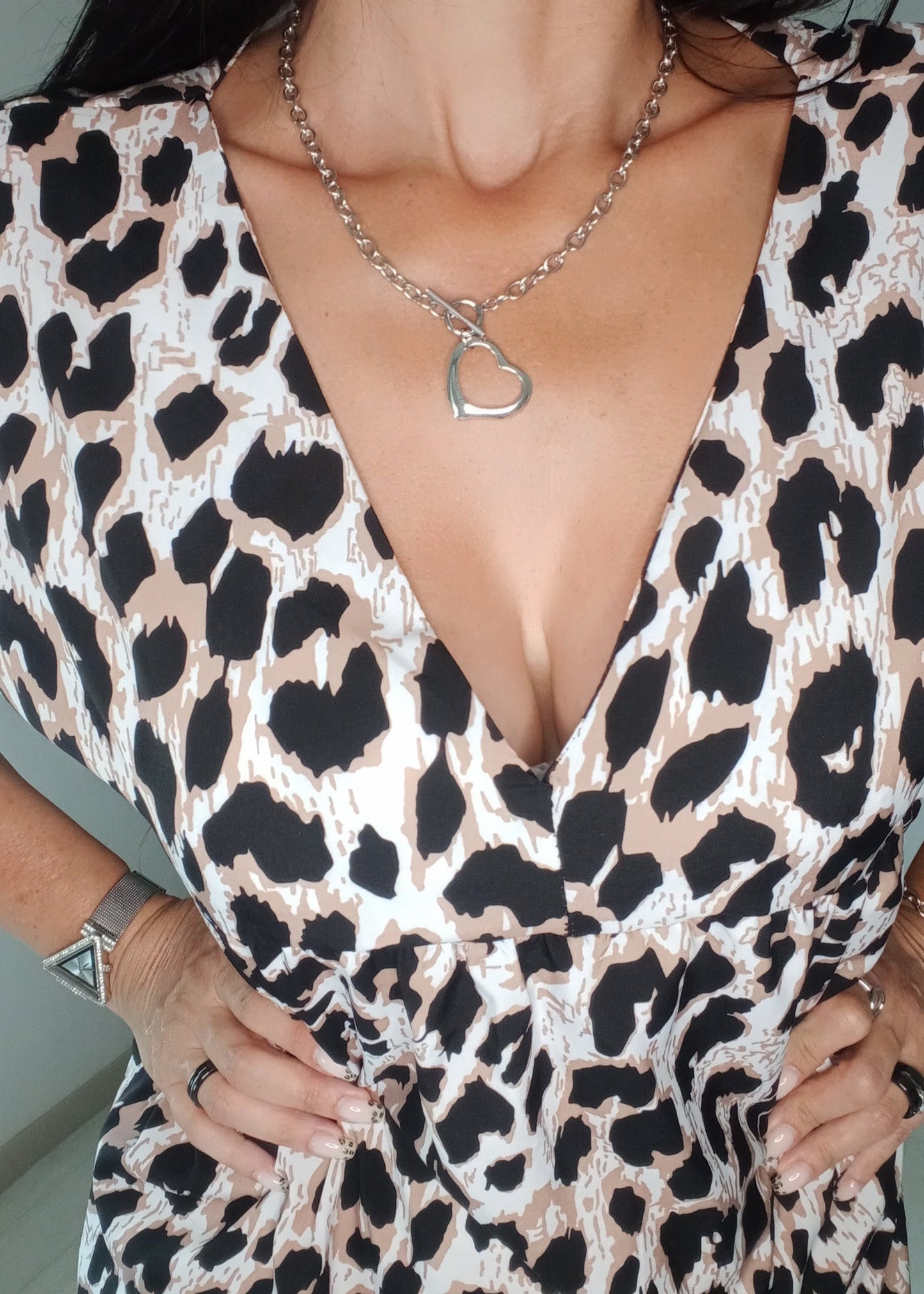 Robe courte léopard