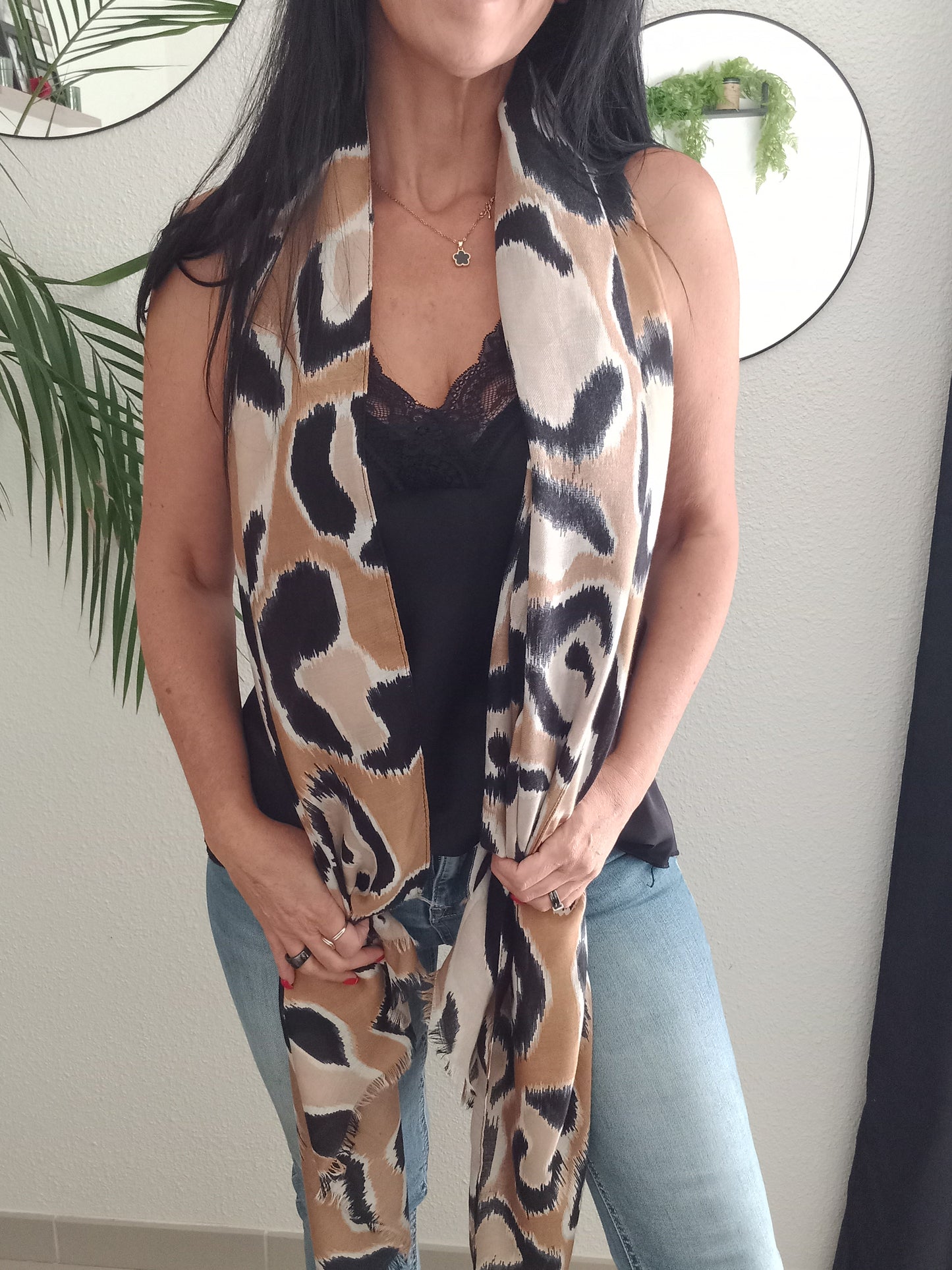 Foulard imprimé camel