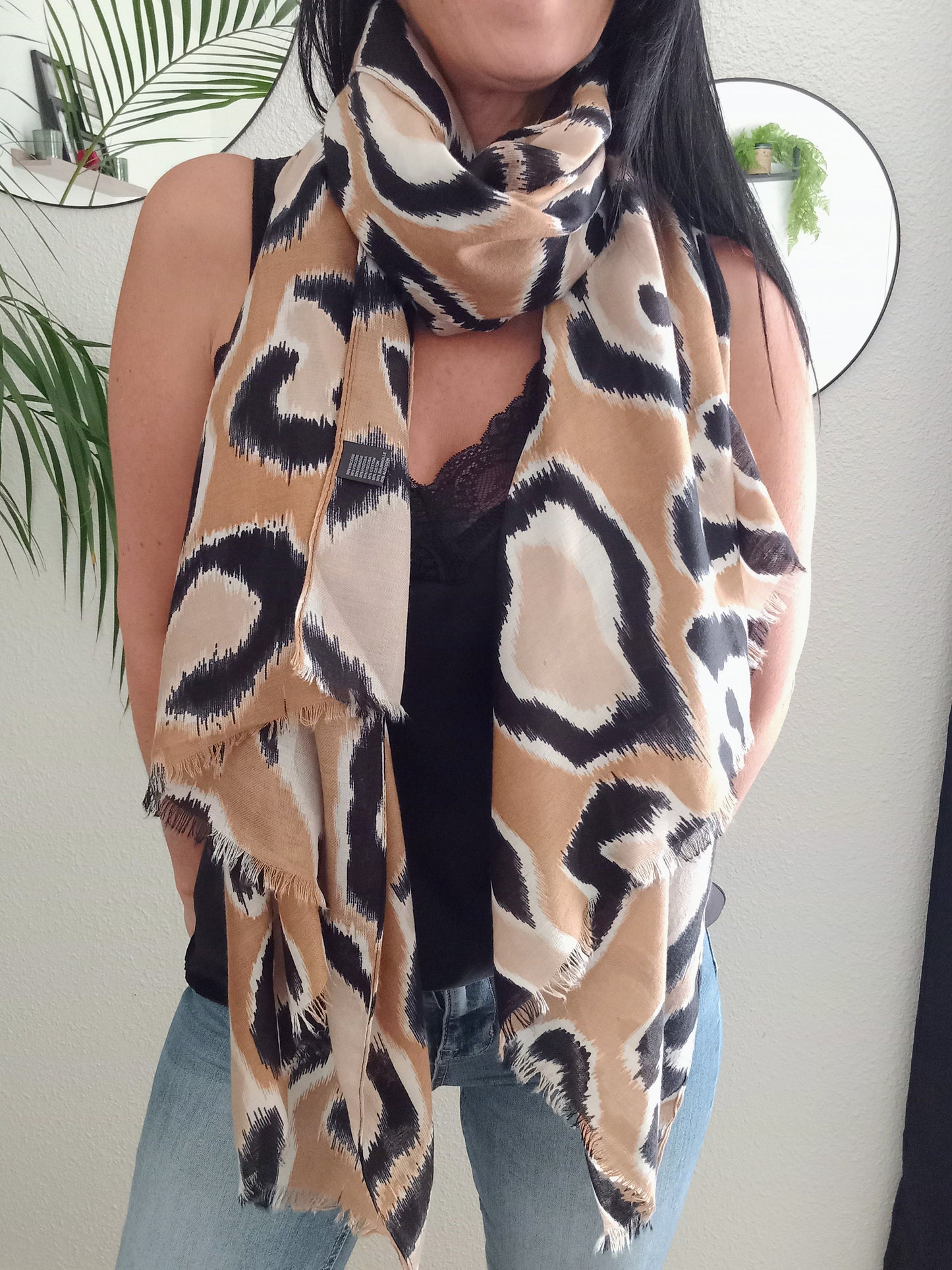 Foulard imprimé camel