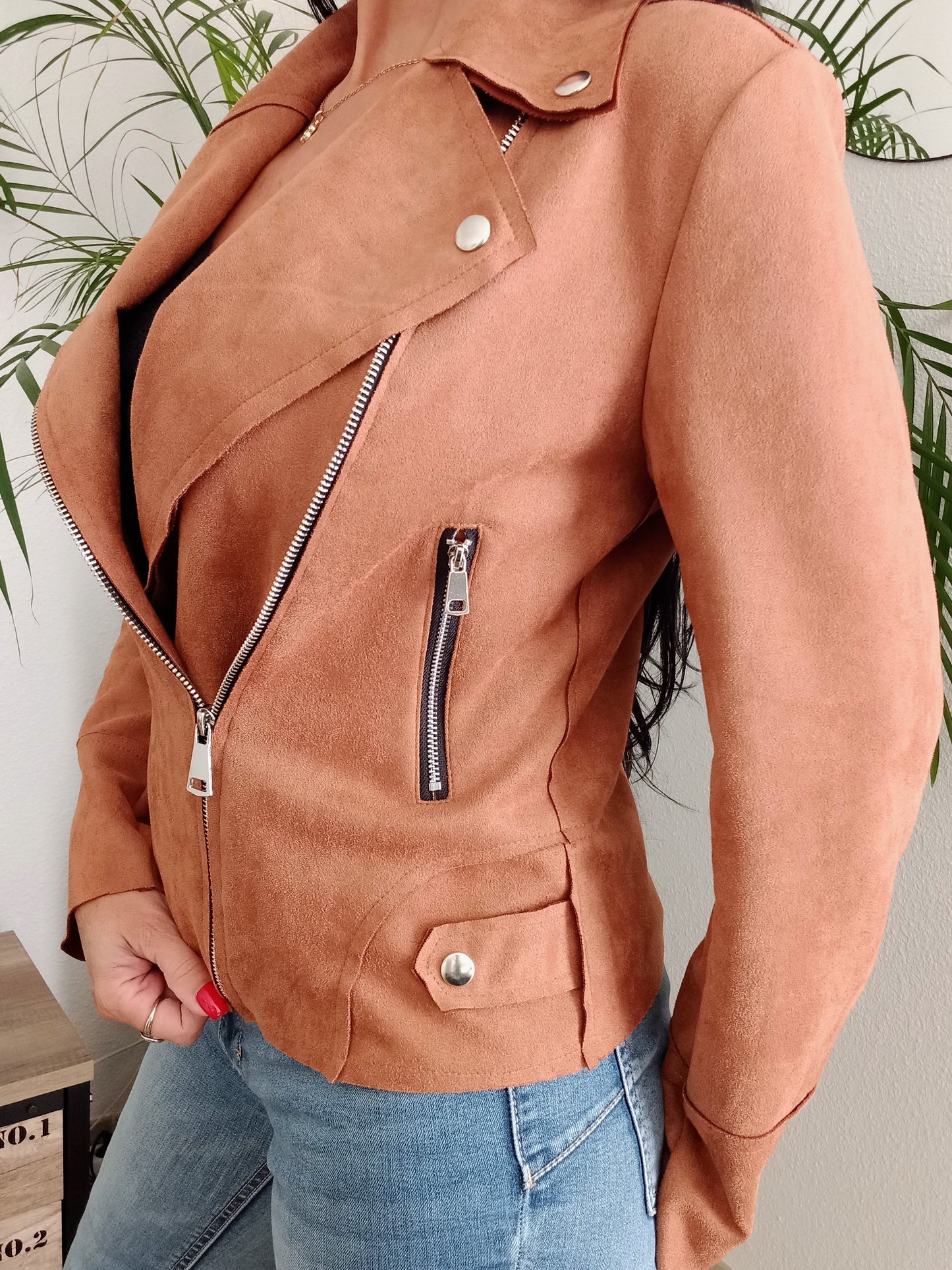 Veste suédine Camel