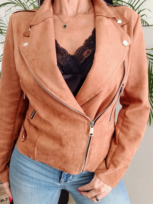 Veste suédine Camel