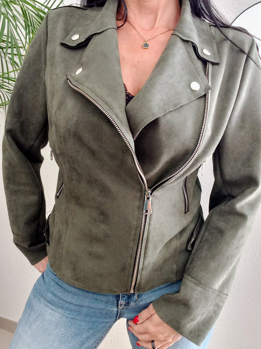 Veste suédine Kaki