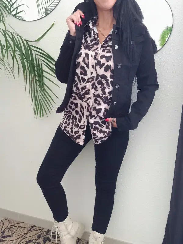 Chemise imprimée léopard - Chemise
